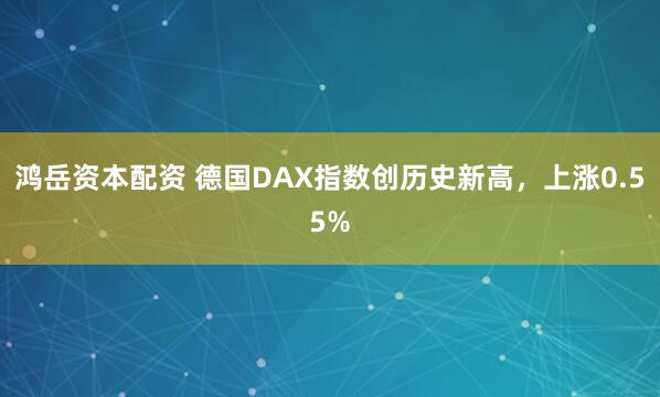 鸿岳资本配资 德国DAX指数创历史新高，上涨0.55%